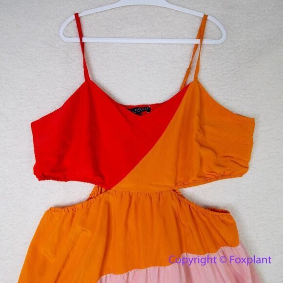 Eloquii Rainbow Tiered Dress With Cutouts, size 22 - Picture 4 of 16